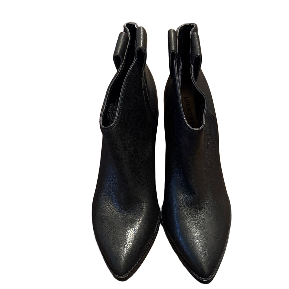 Lucky Brand Black Leather Ankle Boots Size 8.5 - Picture 4 of 4